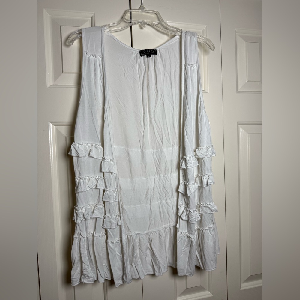 POL White Ruffle Vest - Picture 3 of 12
